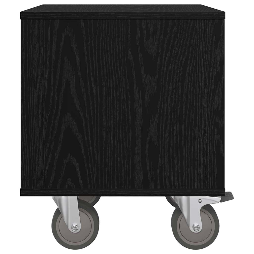 vidaXL Bedside Table 2 pcs Black Oak 40.5 x 40 x 48 cm Engineered Wood