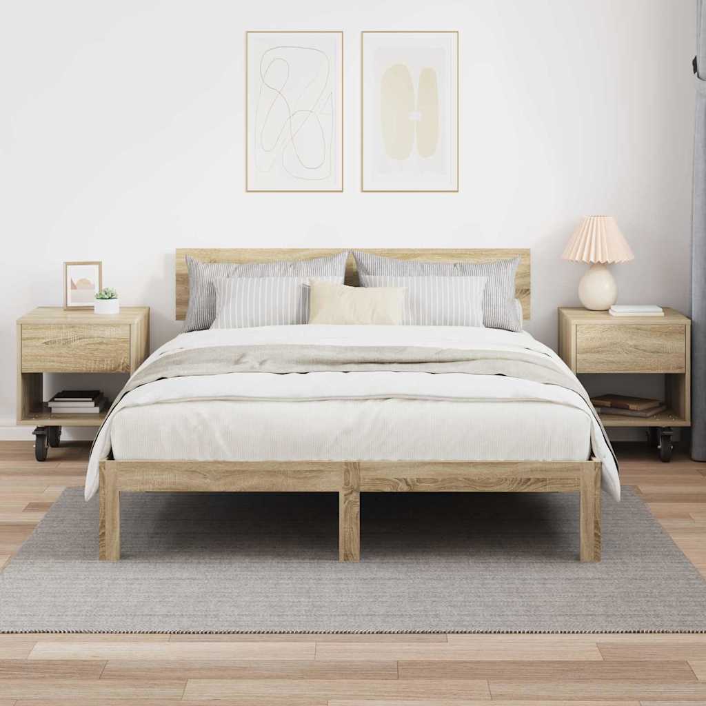 vidaXL Bedside Table 2 pcs Sonoma Oak 40.5 x 40 x 48 cm