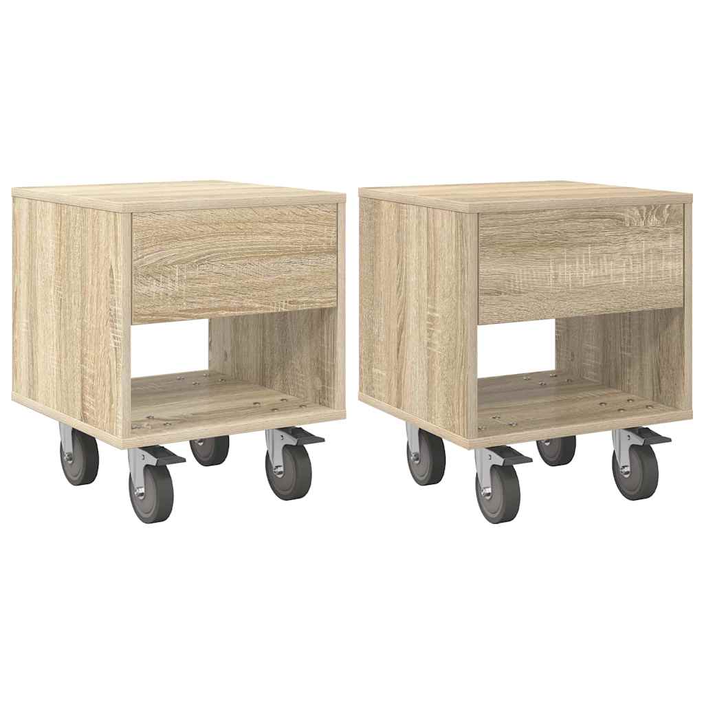 vidaXL Bedside Table 2 pcs Sonoma Oak 40.5 x 40 x 48 cm