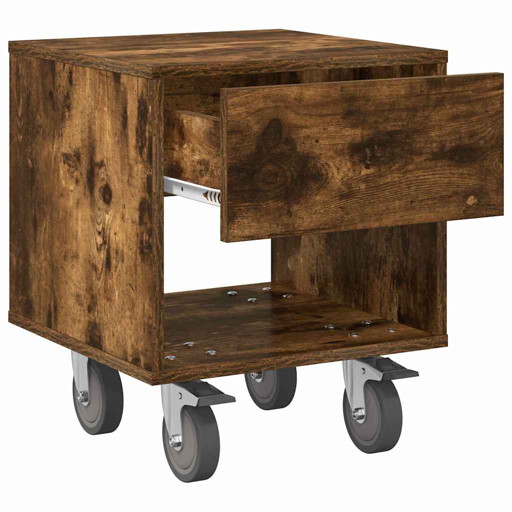 vidaXL Bedside Table 2 pcs Smoked Oak 40.5 x 40 x 48 cm