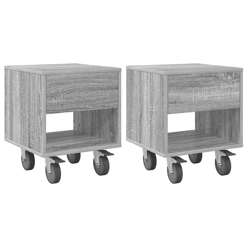 vidaXL Bedside Table 2 pcs Grey Sonoma 40.5 x 40 x 48 cm