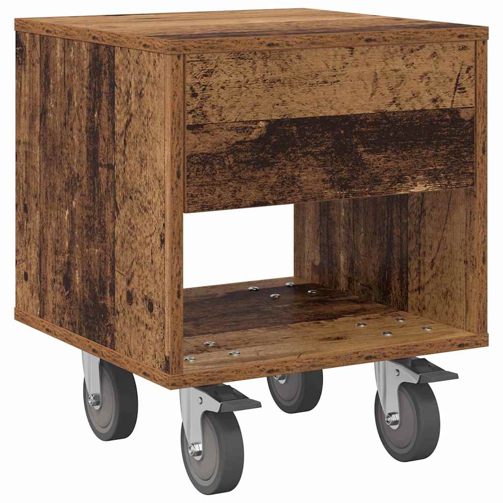 vidaXL Bedside Table Old Wood 40.5 x 40 x 48 cm Engineered Wood