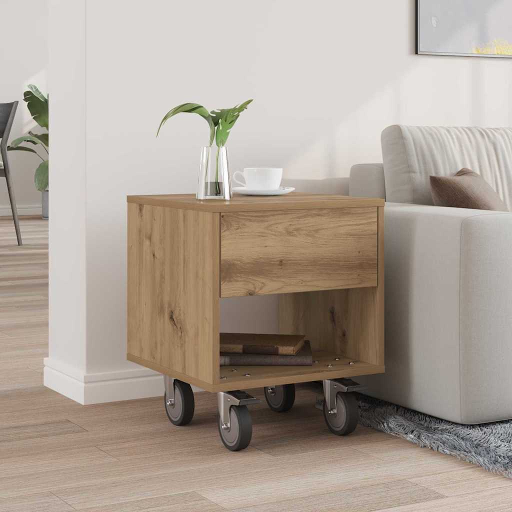 vidaXL Bedside Table Artisan Oak 40.5 x 40 x 48 cm Engineered Wood