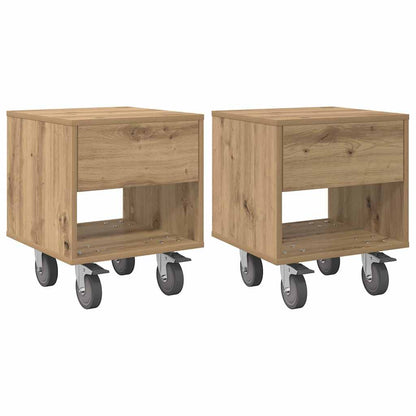 vidaXL Bedside Table 2 pcs Artisan Oak 40.5 x 40 x 48 cm