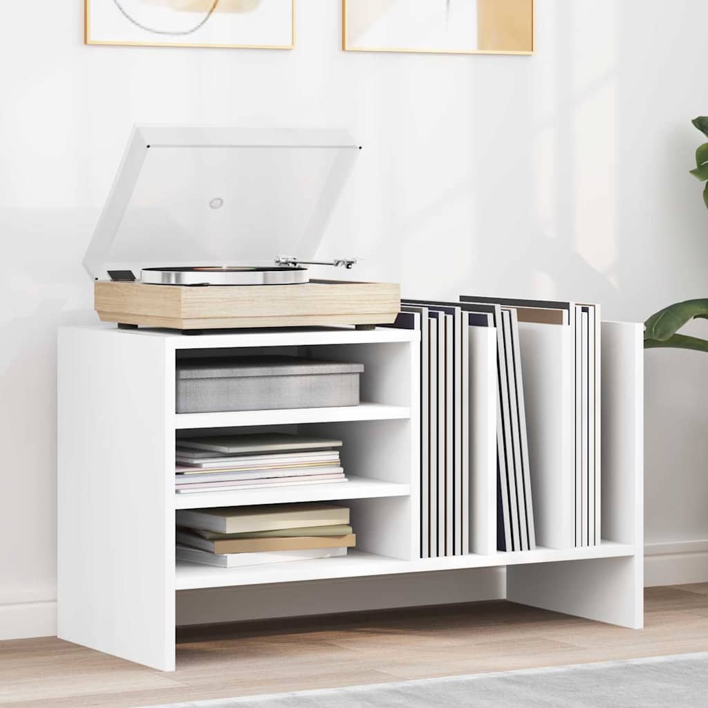 vidaXL Record Cabinet White 78.5 x 35 x 45 cm Engineered Wood
