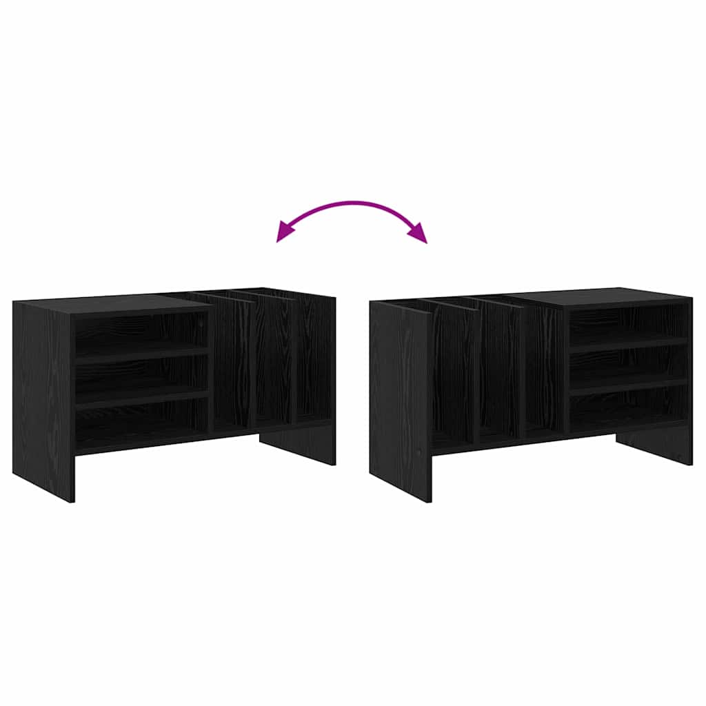vidaXL Record Cabinet Black Oak 78.5 x 35 x 45 cm Engineered Wood