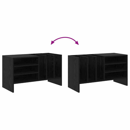 vidaXL Record Cabinet Black Oak 78.5 x 35 x 45 cm Engineered Wood