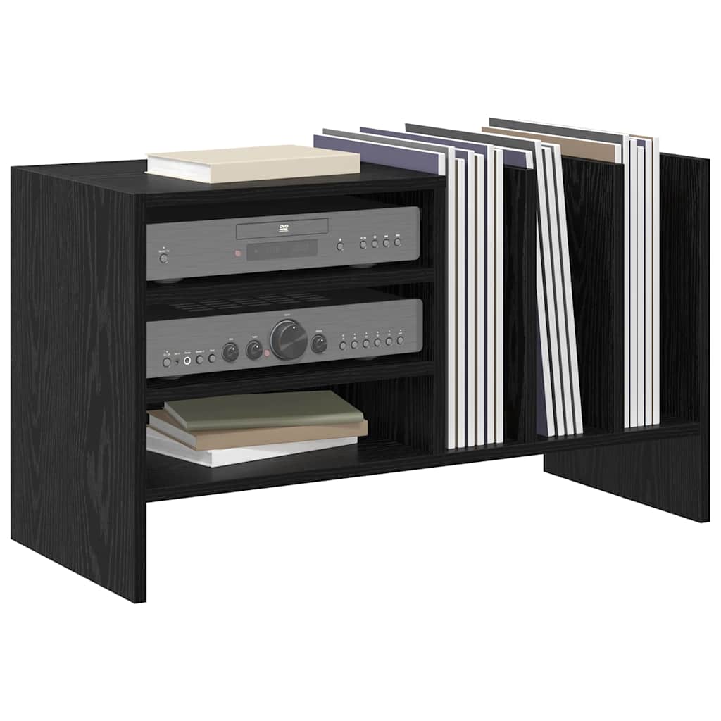 vidaXL Record Cabinet Black Oak 78.5 x 35 x 45 cm Engineered Wood