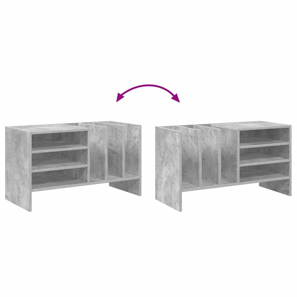 vidaXL Record Cabinet Concrete Grey 78.5 x 35 x 45 cm Engineered Wood