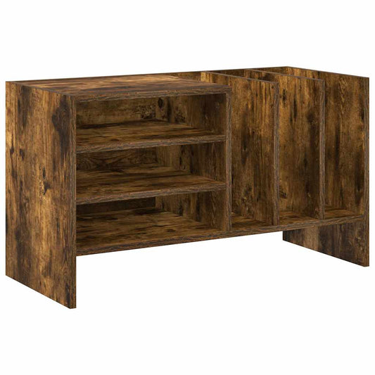 vidaXL Record Cabinet Smoked Oak 78.5 x 35 x 45 cm Engineered Wood