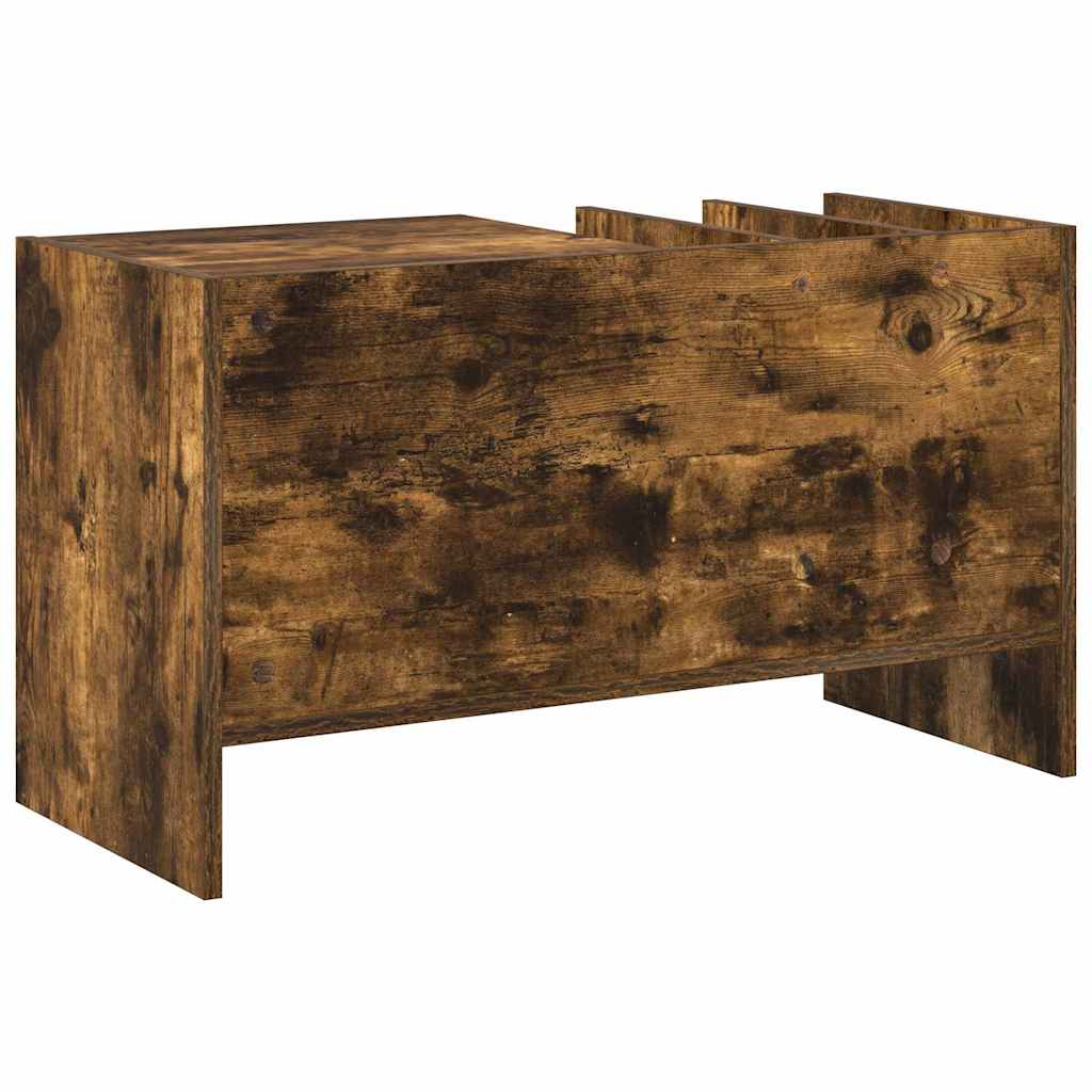 vidaXL Record Cabinet Smoked Oak 78.5 x 35 x 45 cm Engineered Wood