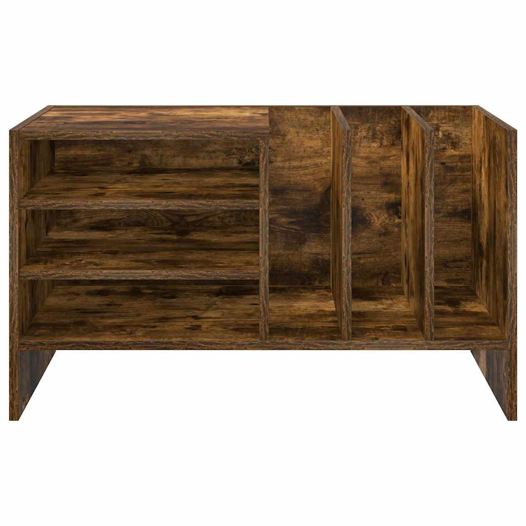 vidaXL Record Cabinet Smoked Oak 78.5 x 35 x 45 cm Engineered Wood