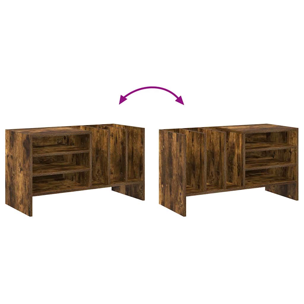 vidaXL Record Cabinet Smoked Oak 78.5 x 35 x 45 cm Engineered Wood