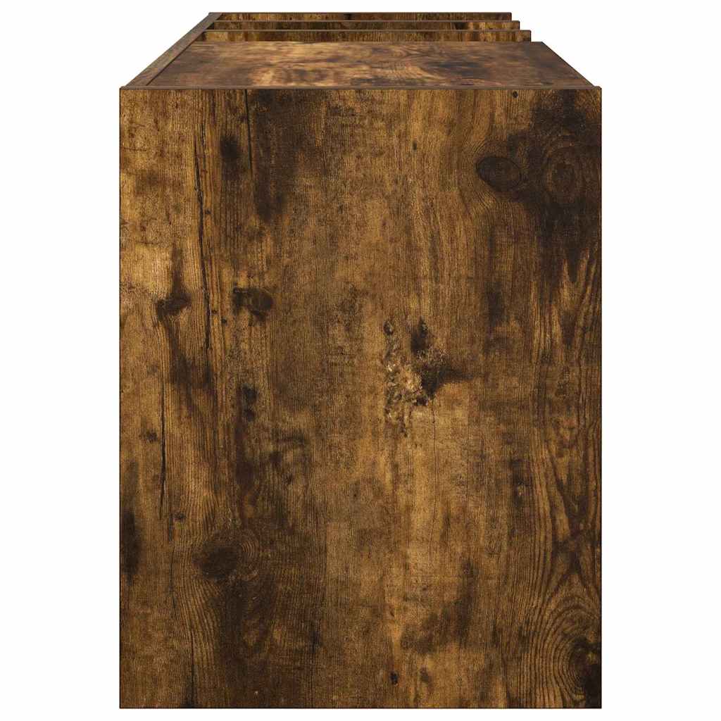 vidaXL Record Cabinet Smoked Oak 78.5 x 35 x 45 cm Engineered Wood
