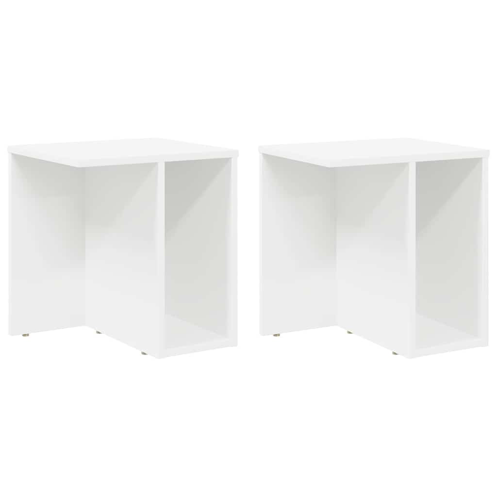 vidaXL End Table 2 pcs White 37 x 32 x 40 cm Engineered Wood