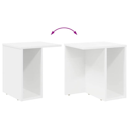 vidaXL End Table 2 pcs White 37 x 32 x 40 cm Engineered Wood