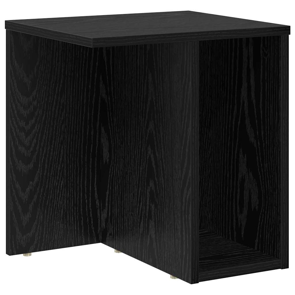vidaXL End Table 2 pcs Black Oak 37 x 32 x 40 cm Engineered Wood