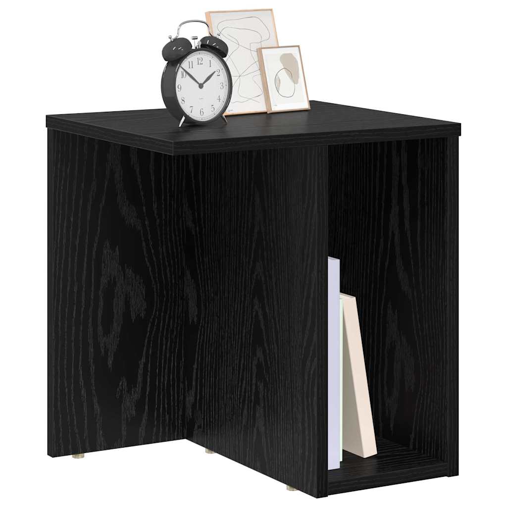 vidaXL End Table 2 pcs Black Oak 37 x 32 x 40 cm Engineered Wood