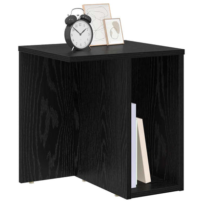 vidaXL End Table 2 pcs Black Oak 37 x 32 x 40 cm Engineered Wood