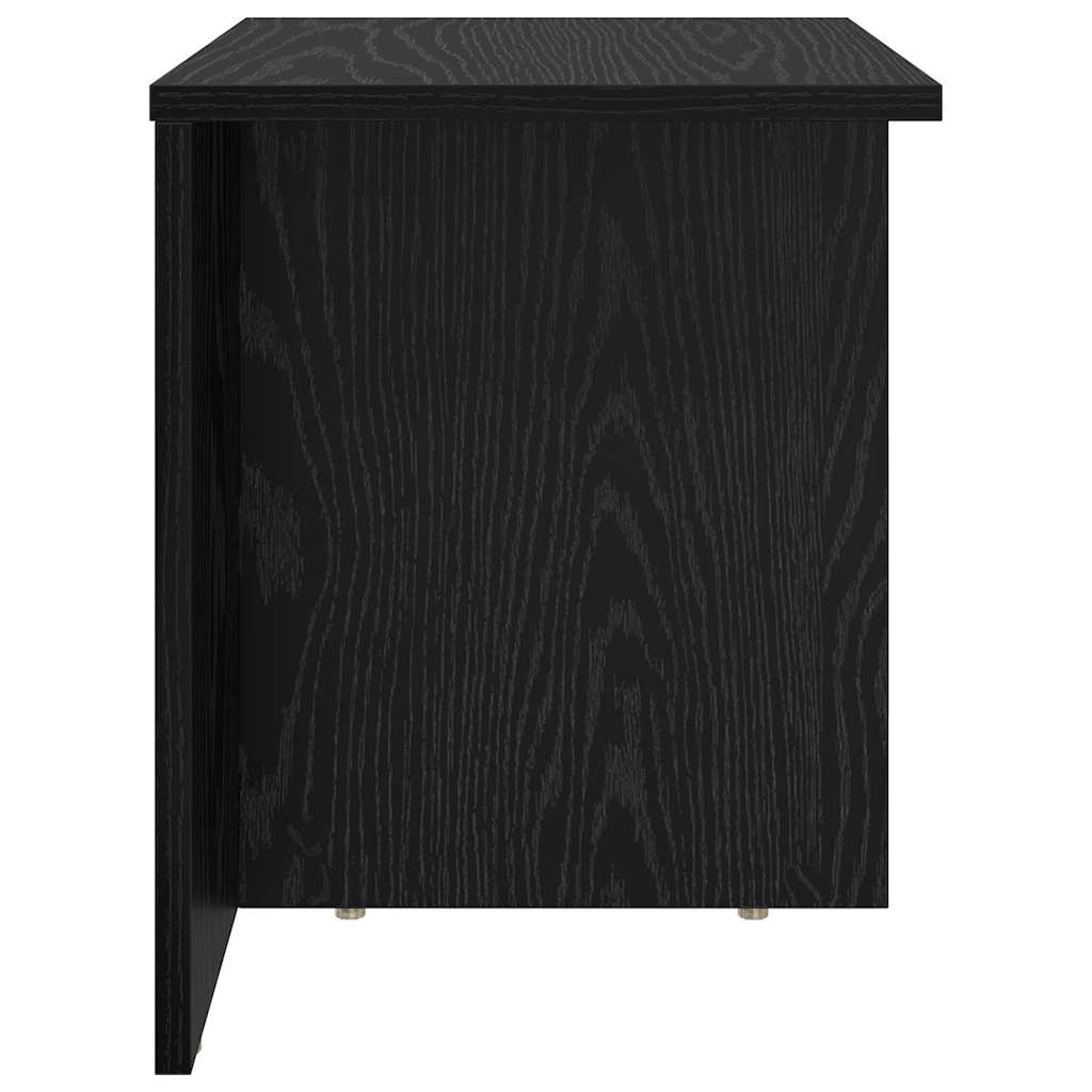 vidaXL End Table 2 pcs Black Oak 37 x 32 x 40 cm Engineered Wood