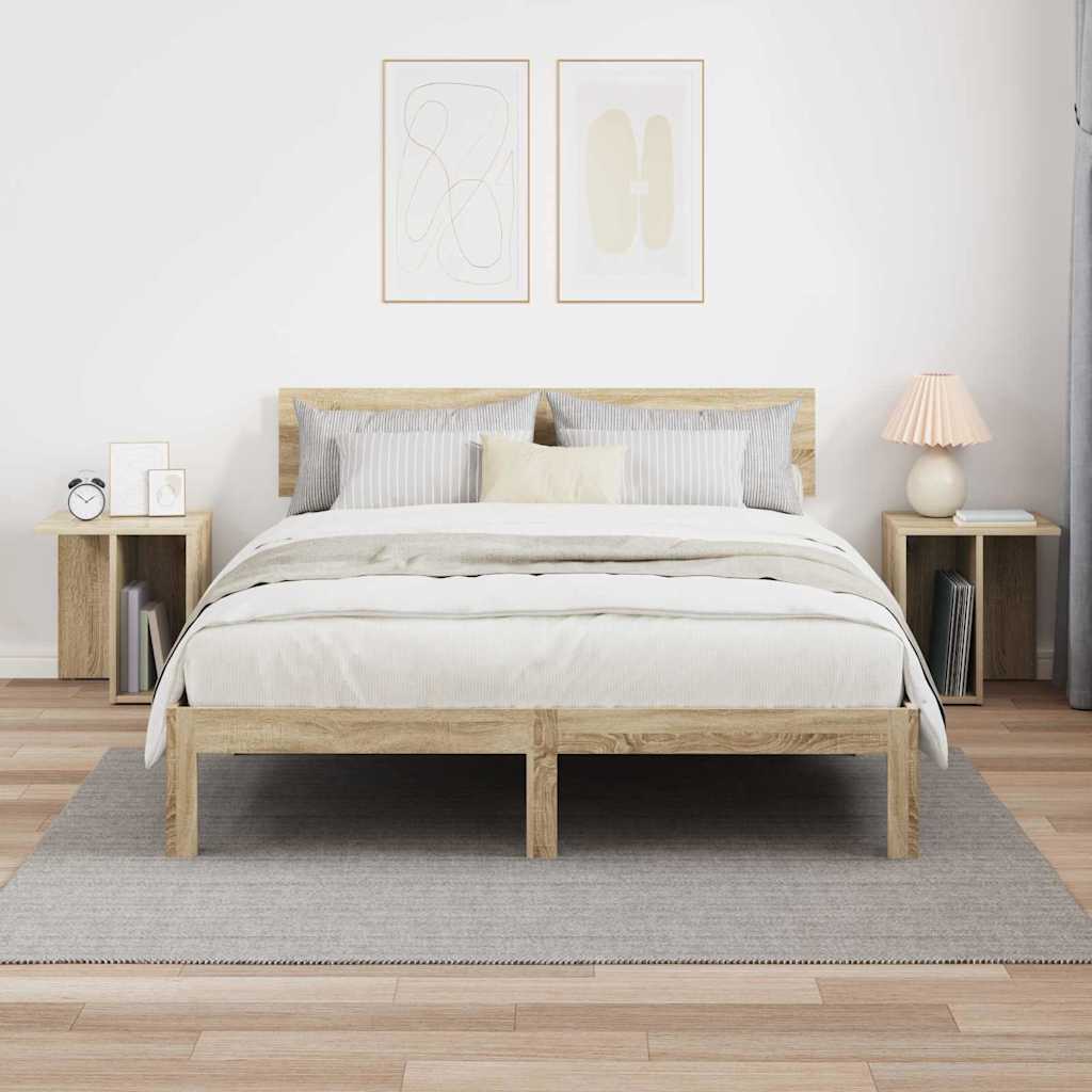 vidaXL End Table 2 pcs Sonoma Oak 37 x 32 x 40 cm Engineered Wood