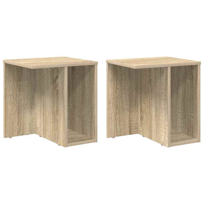 vidaXL End Table 2 pcs Sonoma Oak 37 x 32 x 40 cm Engineered Wood