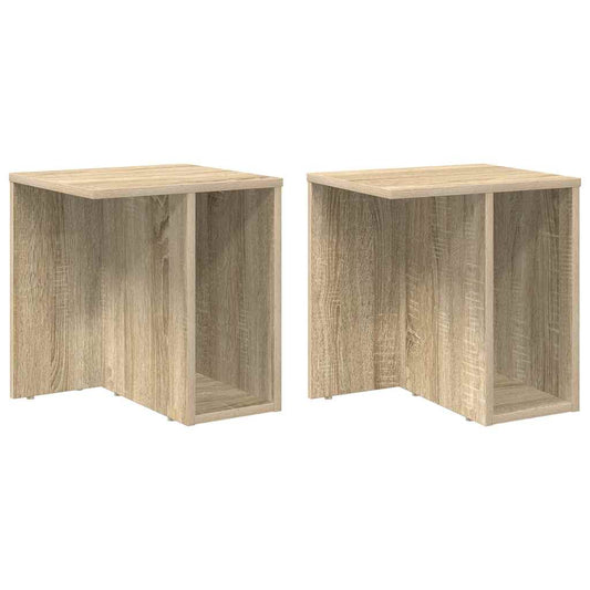 vidaXL End Table 2 pcs Sonoma Oak 37 x 32 x 40 cm Engineered Wood