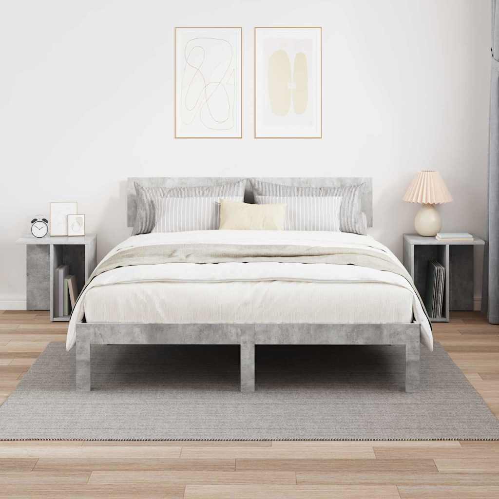 vidaXL End Table 2 pcs Concrete Grey 37 x 32 x 40 cm Engineered Wood