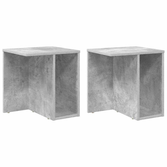 vidaXL End Table 2 pcs Concrete Grey 37 x 32 x 40 cm Engineered Wood