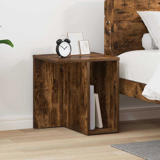 vidaXL End Table Smoked Oak 37 x 32 x 40 cm Engineered Wood