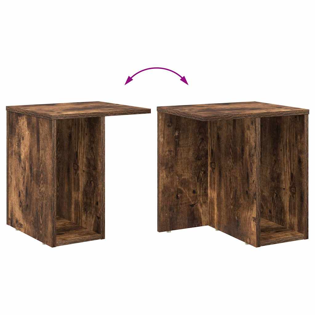 vidaXL End Table Smoked Oak 37 x 32 x 40 cm Engineered Wood