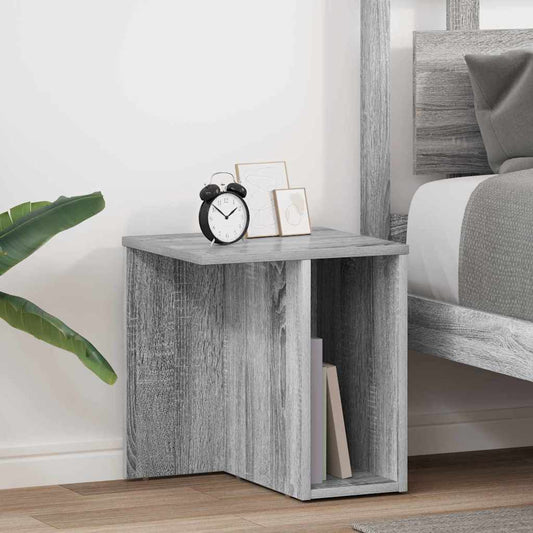vidaXL End Table 2 pcs Grey Sonoma 37 x 32 x 40 cm Engineered Wood