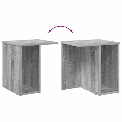 vidaXL End Table 2 pcs Grey Sonoma 37 x 32 x 40 cm Engineered Wood
