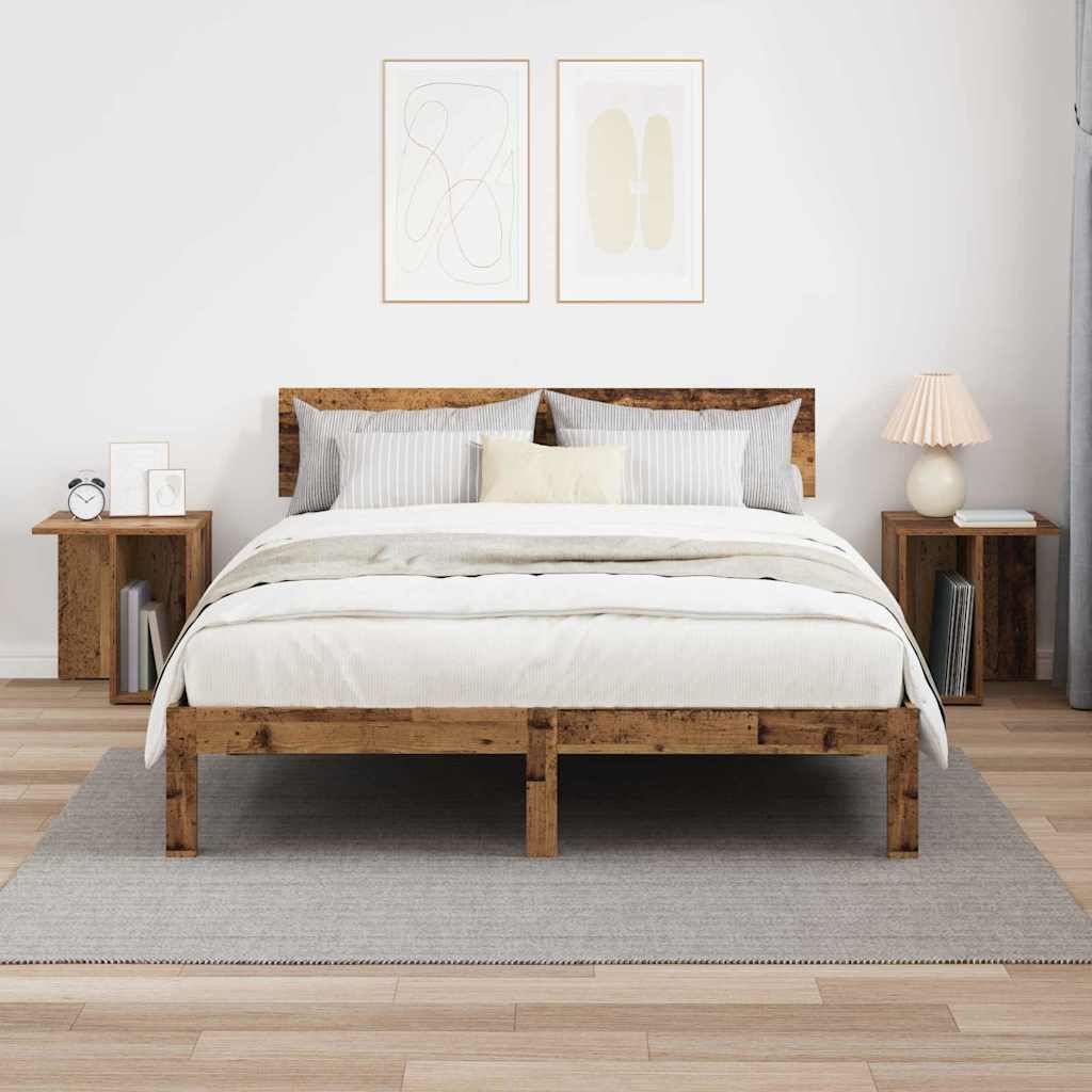 vidaXL End Table 2 pcs Old Wood 37 x 32 x 40 cm Engineered Wood