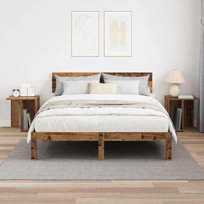 vidaXL End Table 2 pcs Old Wood 37 x 32 x 40 cm Engineered Wood