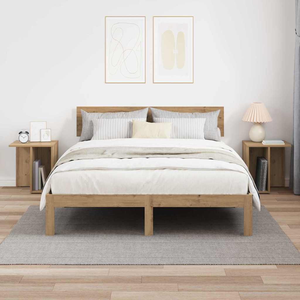 vidaXL End Table 2 pcs Artisan Oak 37 x 32 x 40 cm Engineered Wood