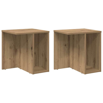 vidaXL End Table 2 pcs Artisan Oak 37 x 32 x 40 cm Engineered Wood