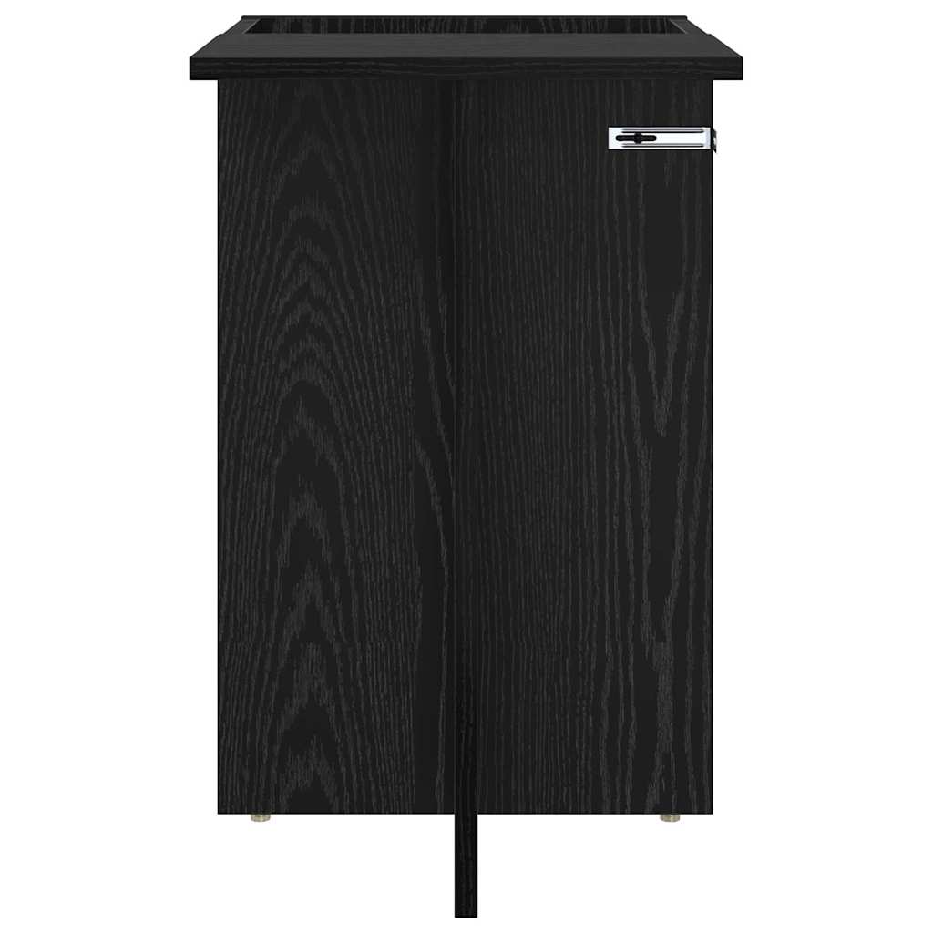 vidaXL End Table Black Oak 35 x 40 x 55 cm Engineered Wood