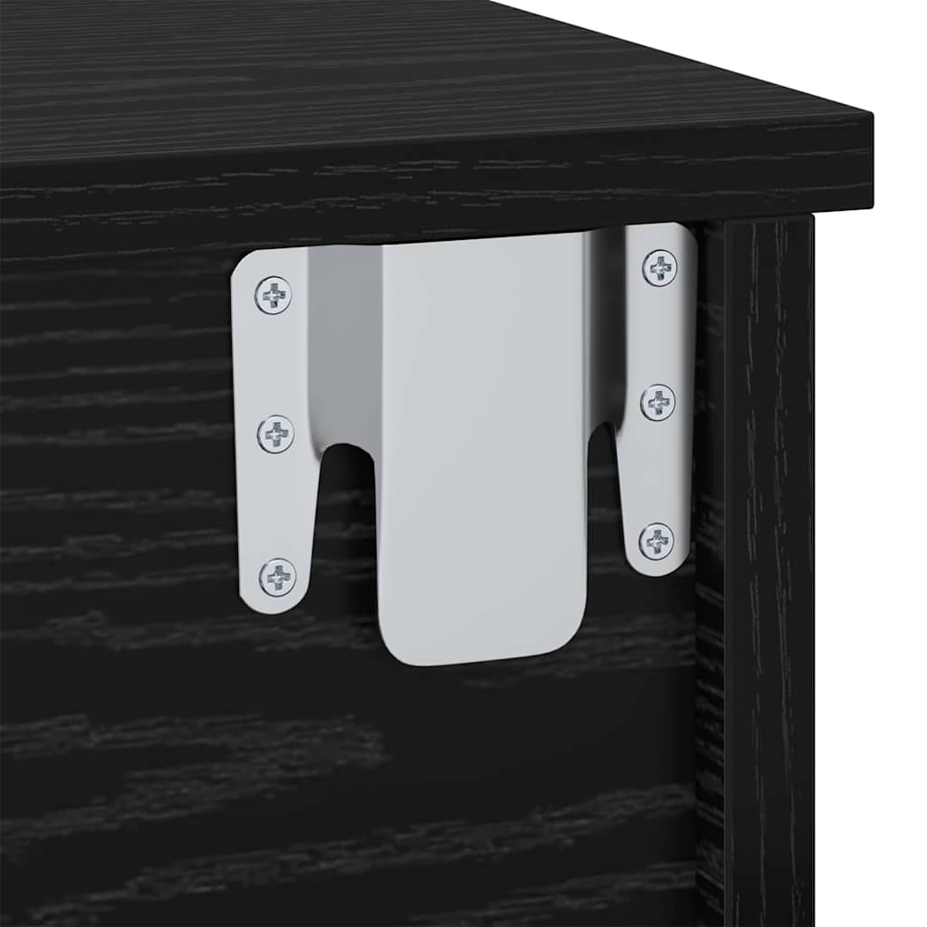 vidaXL Bedside Table 2 pcs Black Oak 40 x 31 x 15 cm Engineered Wood