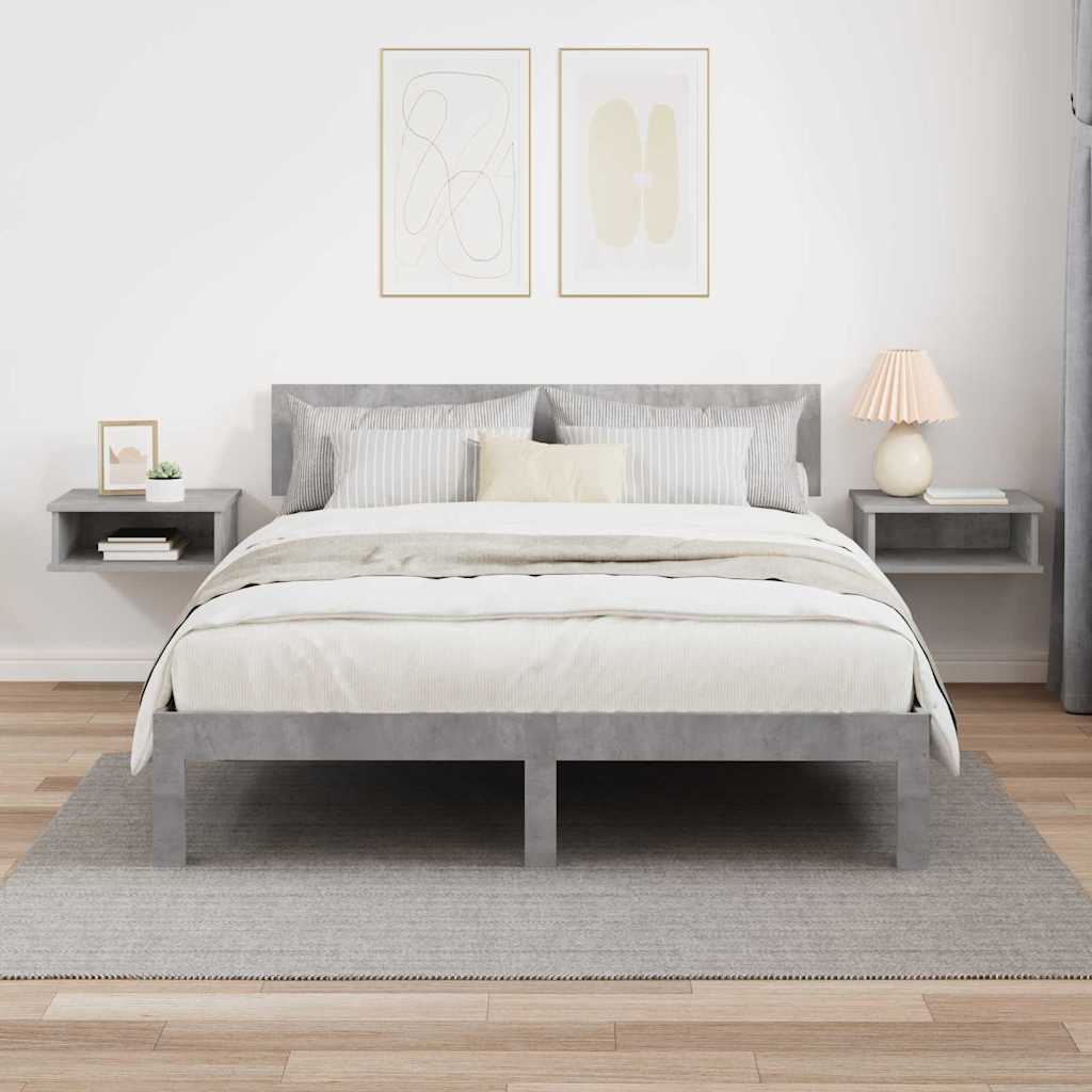 vidaXL Bedside Table 2 pcs Concrete Grey 40 x 31 x 15 cm