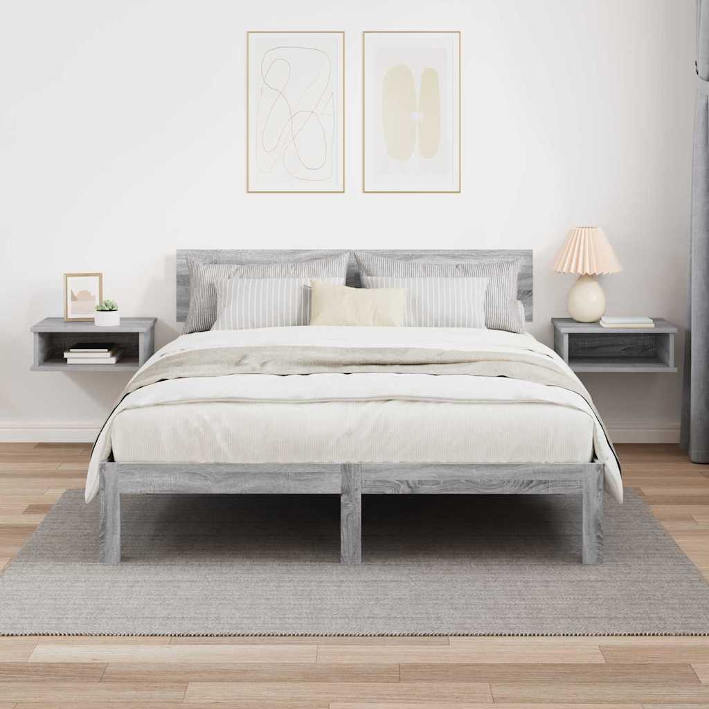 vidaXL Bedside Table 2 pcs Grey Sonoma 40 x 31 x 15 cm Engineered Wood