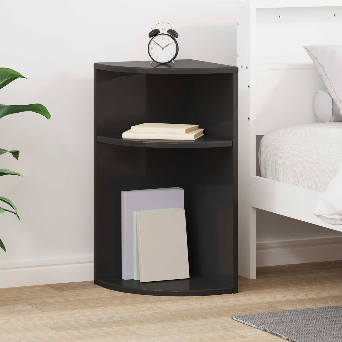 vidaXL End Table 29.5 x 29.5 x 60 cm Engineered Wood Black
