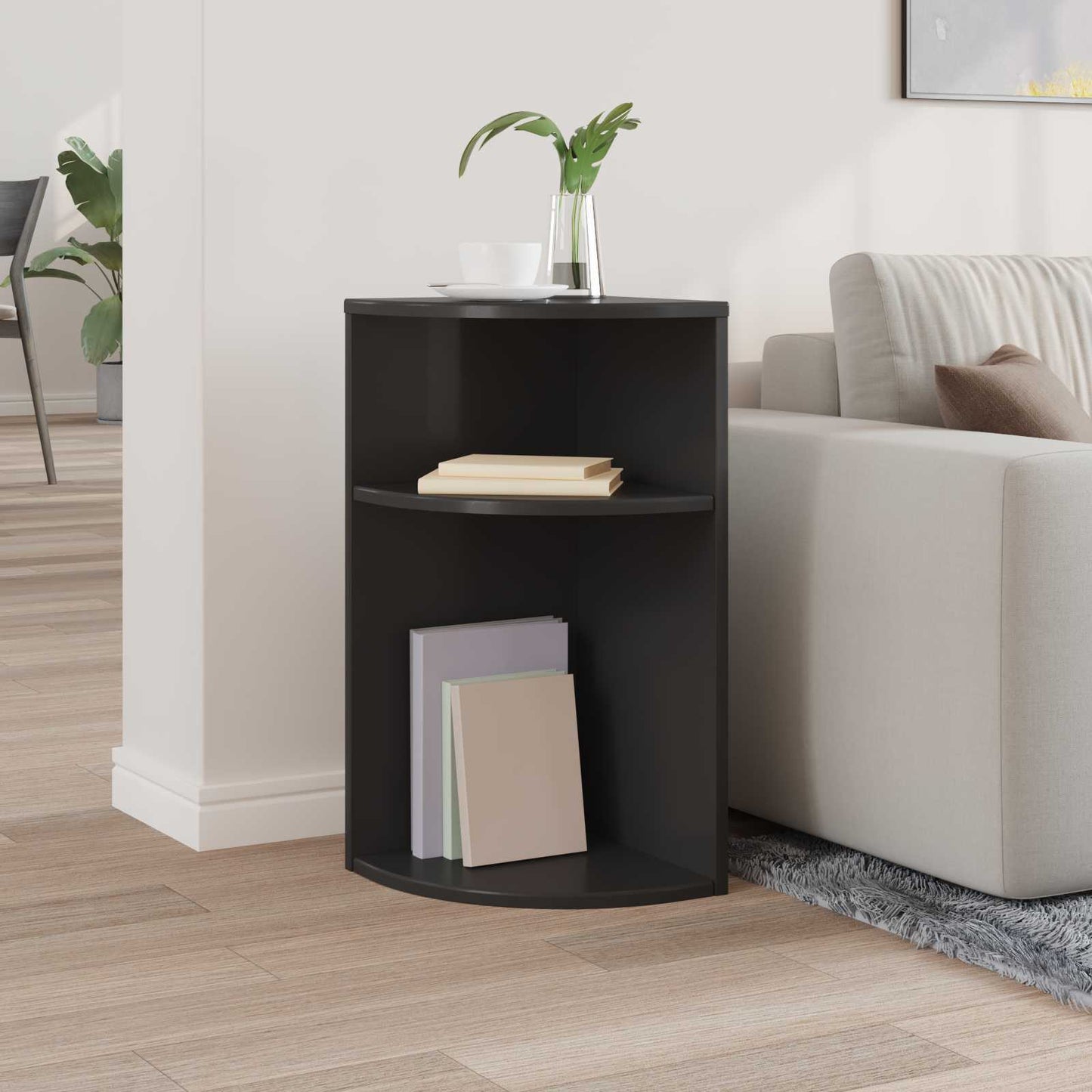 vidaXL End Table Black 29.6 x 29.6 x 60 cm Engineered Wood