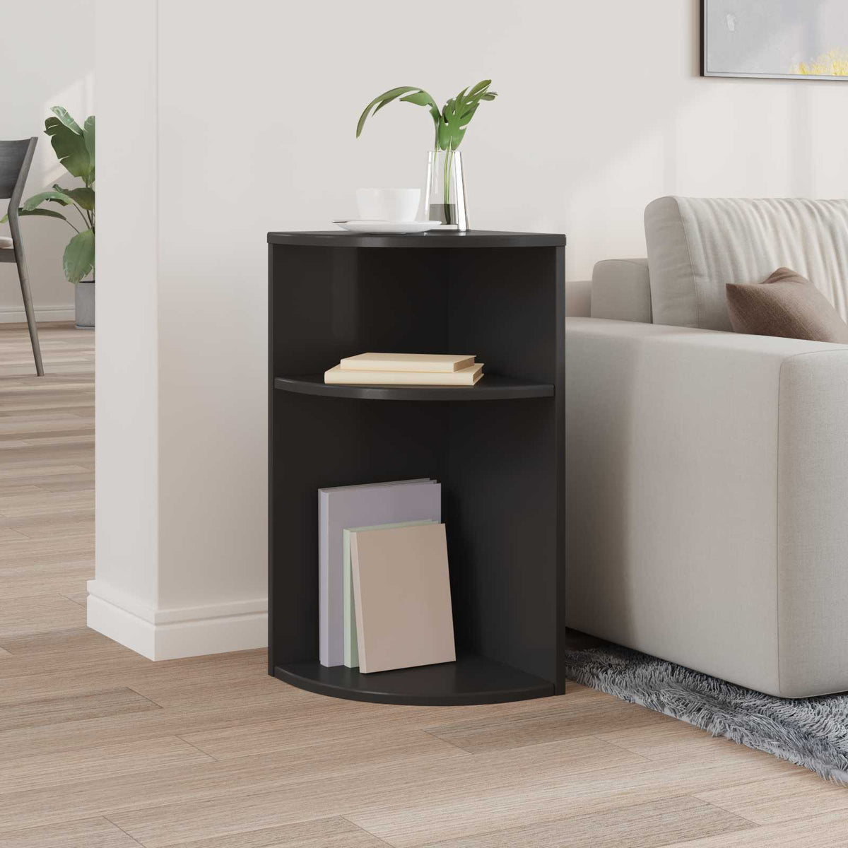 vidaXL End Table 29.5 x 29.5 x 60 cm Engineered Wood Black