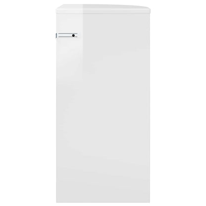 vidaXL End Table 29.5 x 29.5 x 60 cm Engineered Wood High Gloss White