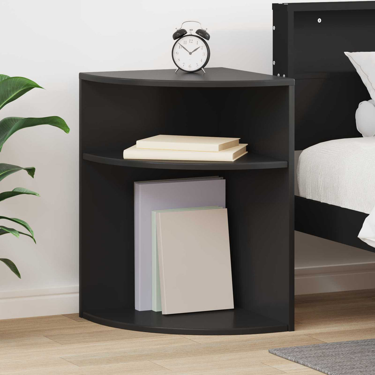 vidaXL End Table Black 39.7 x 39.7 x 60 cm Engineered Wood