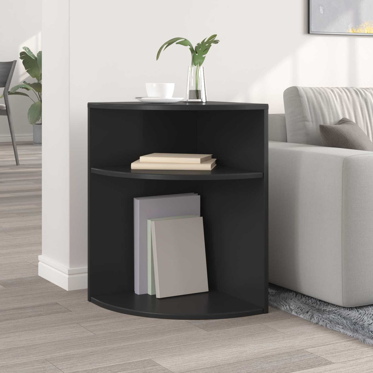vidaXL End Table Black 39.7 x 39.7 x 60 cm Engineered Wood