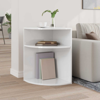 vidaXL End Table 39.5 x 39.5 x 60 cm Engineered Wood High Gloss White