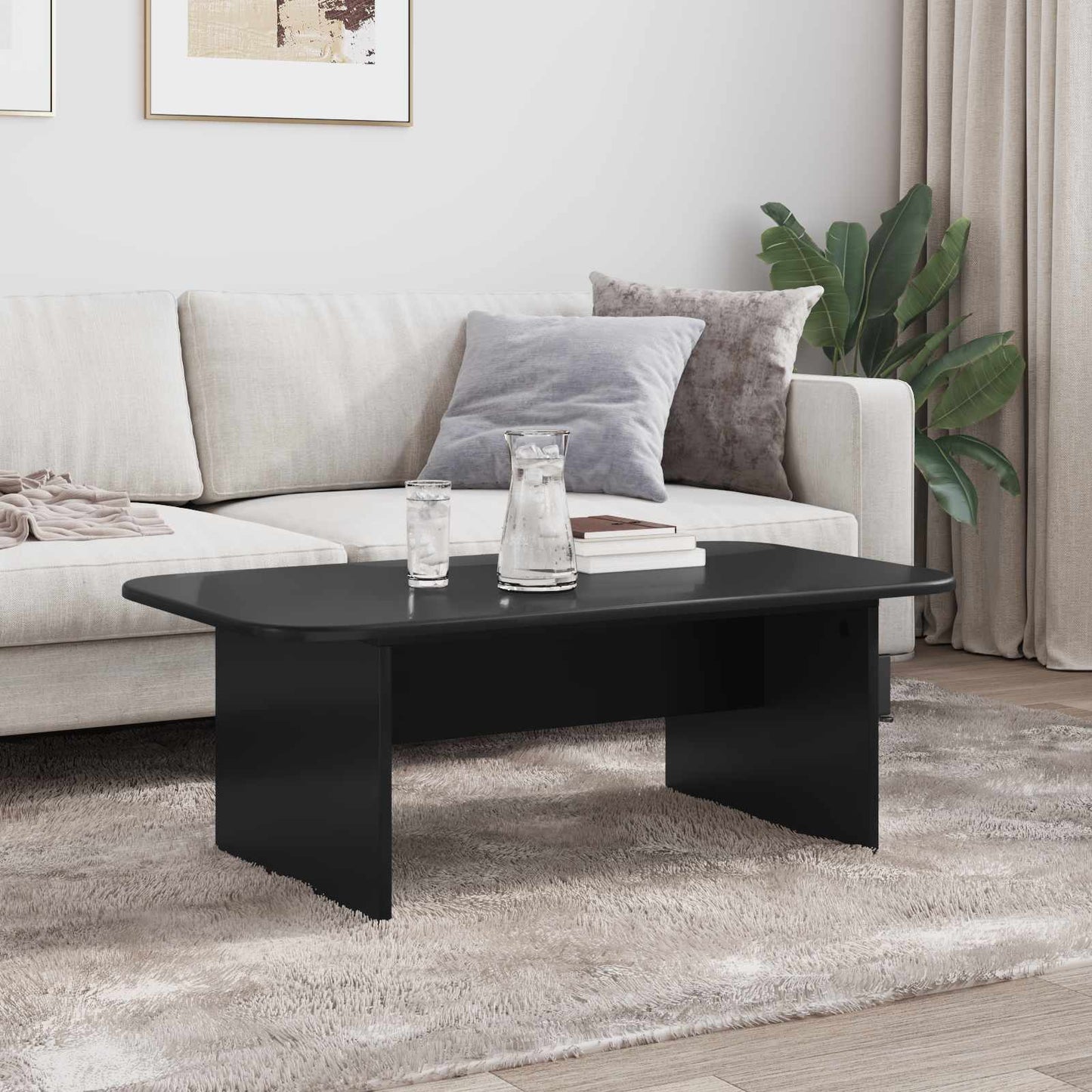 vidaXL Coffee Table Black 93 x 53 x 33 cm Engineered Wood