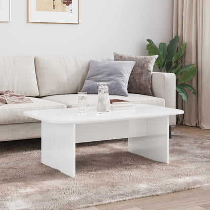 vidaXL Coffee Table High Gloss White 93 x 53 x 33 cm Engineered Wood